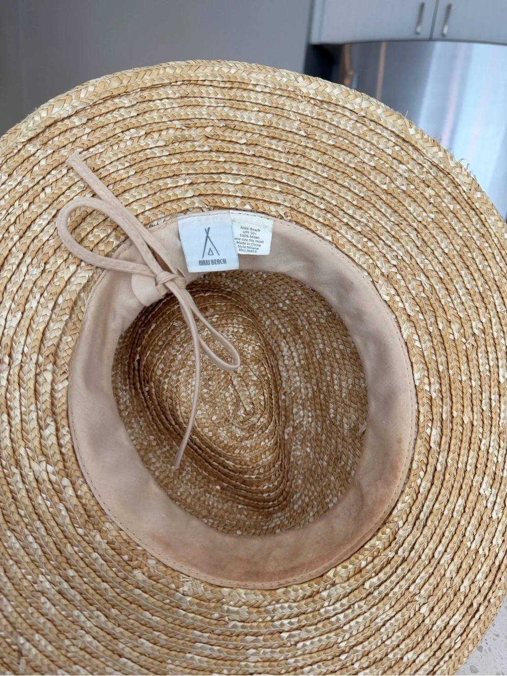 Woven Straw Sun Hat with Cream Band